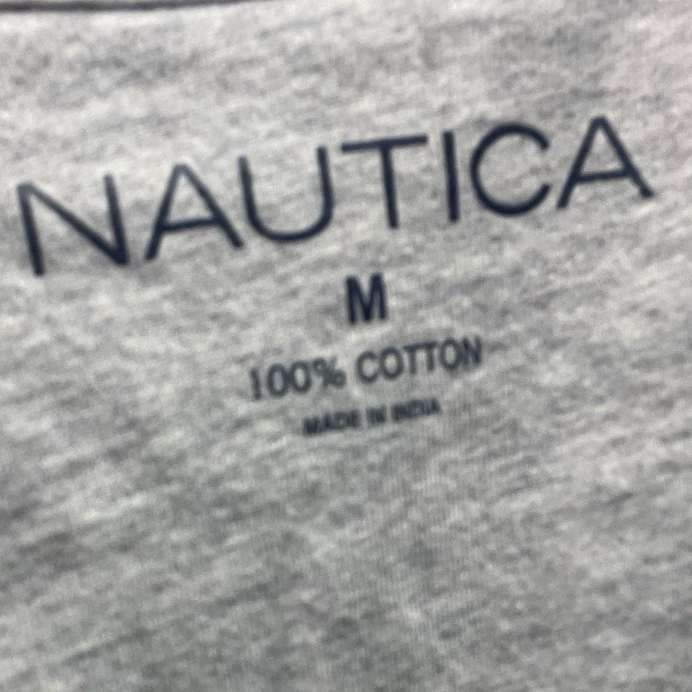 Nautica Gray Short Sleeve Tee Classic Stripes Size M - Picture 3 of 3